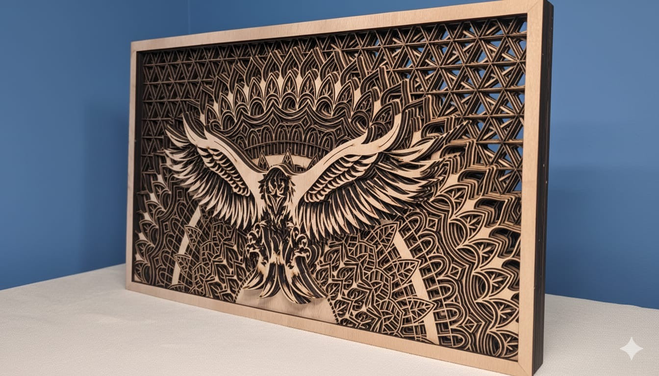 American Eagle Large laser cut wall art