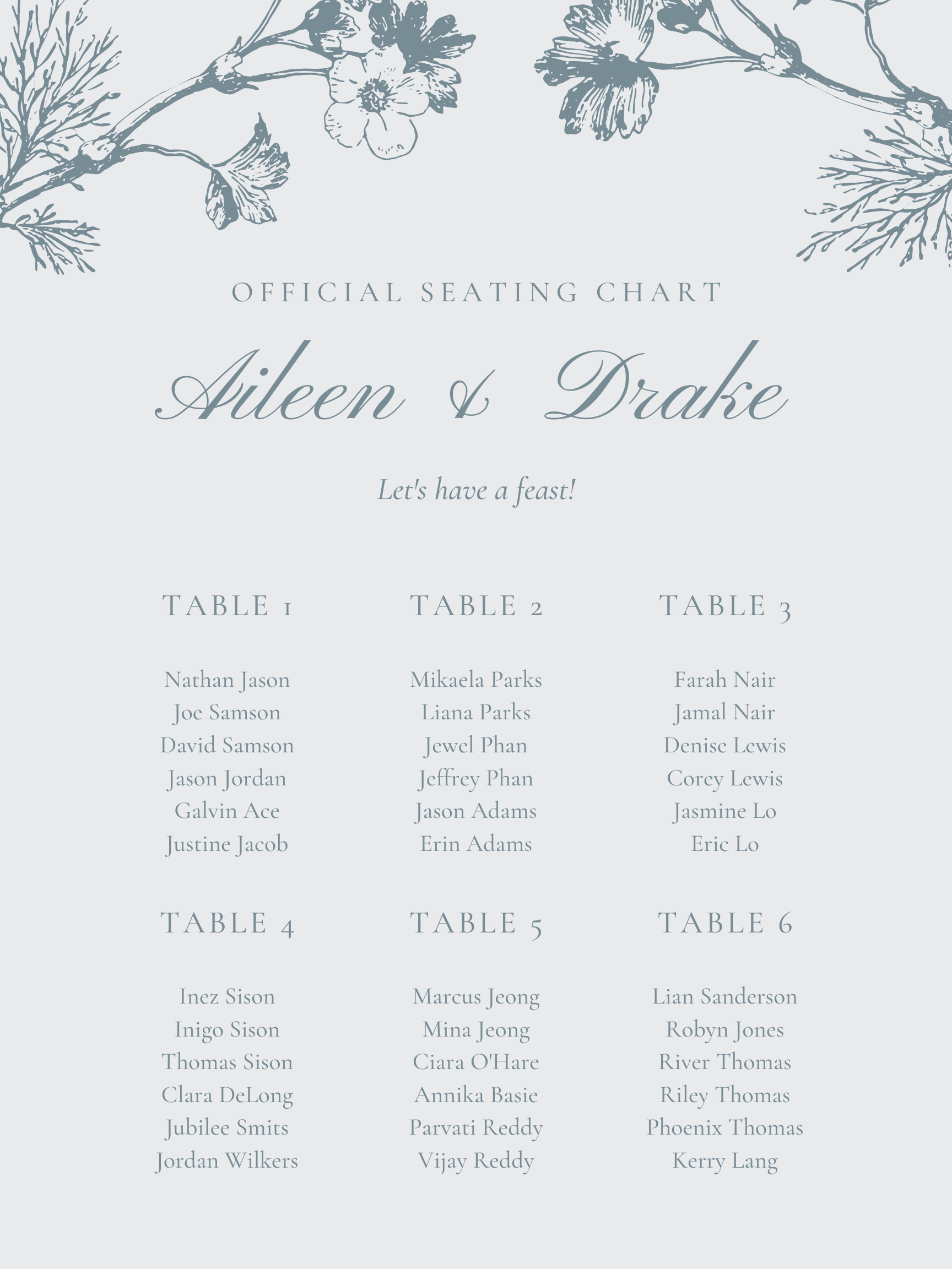 Seating Chart (Easel Not Included)