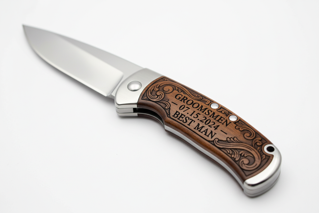 Groomsmen Knife Handle Engrave on handle only