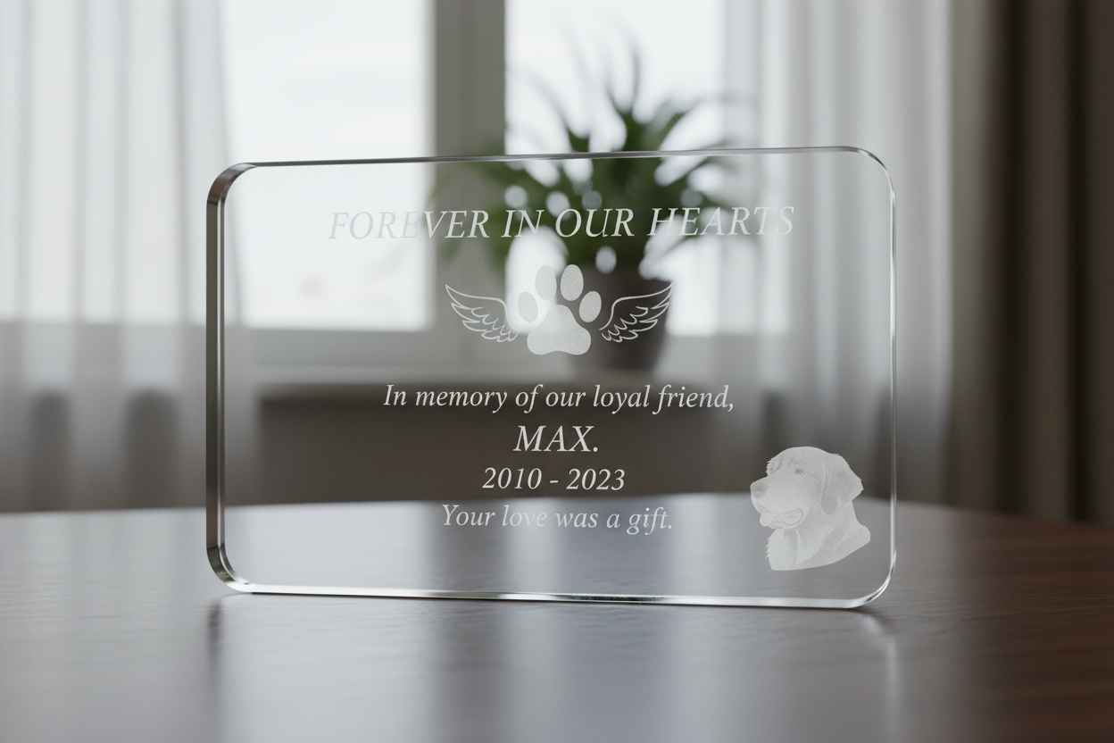Memorial Pet Plaque out of glass